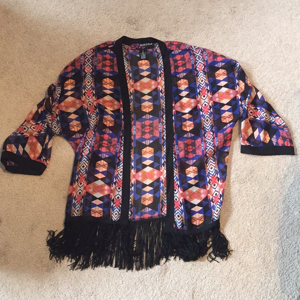 Boho Fringe Kimono- Size S